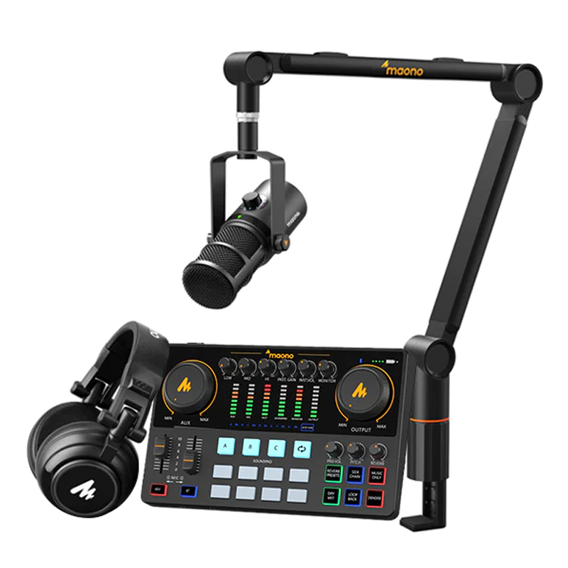 Heavy Equipment Bundle - Microfone Dinâmico XLR MAONO PD400X para